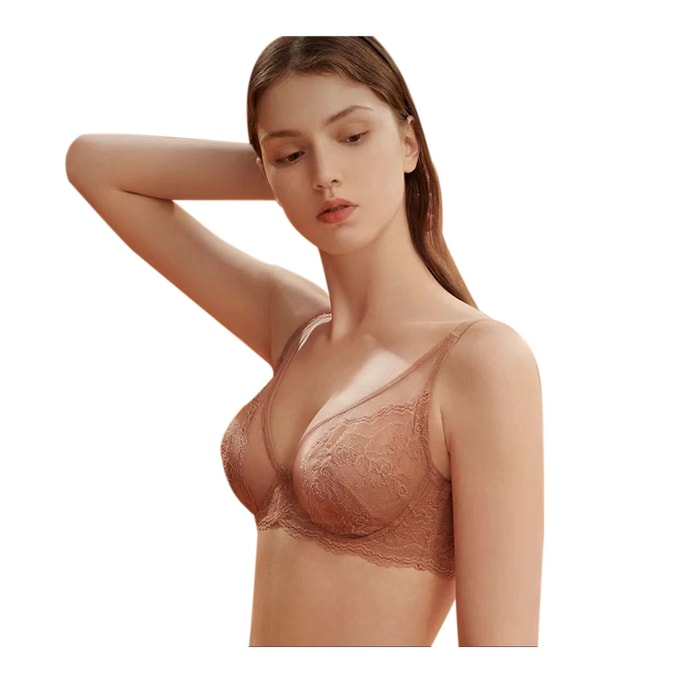 Real Silk Soft Underwire Big Breasts Look Small Thin Bra NZFBD307# Rose Pink 85C