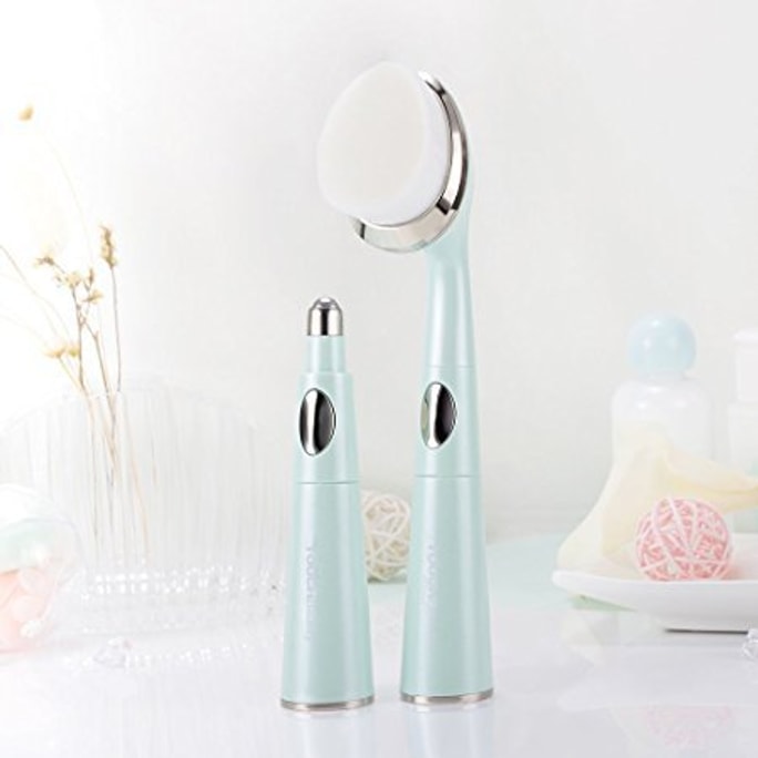 Sonic Vibration Eye Massager & Soft Facial Cleansing Brush 2 in 1 Skin Care Set