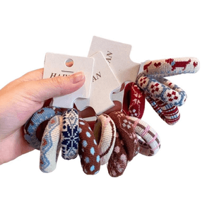 Children's Autumn And Winter Retro Fair Island-Style Towel Ring, Rubber Band, Girls' Thickened Mixed Set, 5cm*12 Pieces