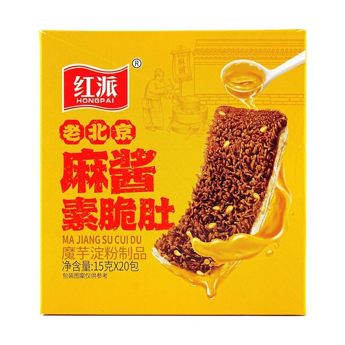紅派 老北京麻醬素脆肚 蒟蒻爽 15包 300g