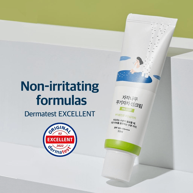 [한국 직배송] 라운드랩 자작나무 모이스처라이징 앤 젠틀 선크림, 물리적 자외선 차단제 SPF50+ PA++++, 50ml, 민감성 피부에 적합 4