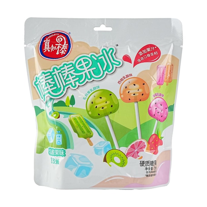 真知棒 棒棒果冰 棒棒糖 乳酸果味 8支入 72g