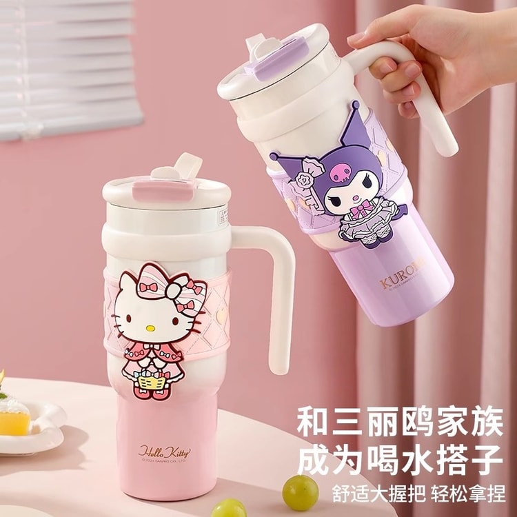 Hello Kitty サーモスカップ 600ml Sanrio Thermos Cup Large Capacity Cup Girls Giant Ice Cup Hello