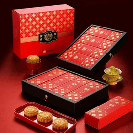 月餅禮盒，12種口味20件，45.86 oz【紅棗+玫瑰+蓮蓉+雜糧+鹹蛋黃+紅豆+黑芝麻】
