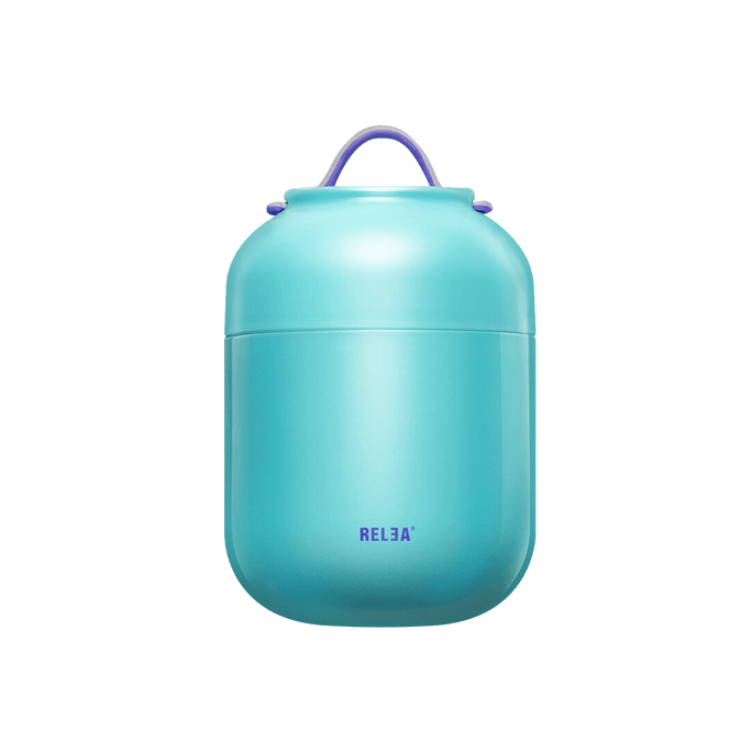 Stainless Steel Vacuum Insulated Food Jar Lunch Container Bento Box with Spoon Blue 700ml