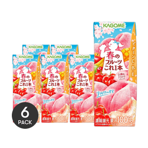 日本KAGOME可果美 白桃櫻桃口味混合果汁 200ml *6【6份超值裝】【春季限定】【富含維生素C、B2、E】
