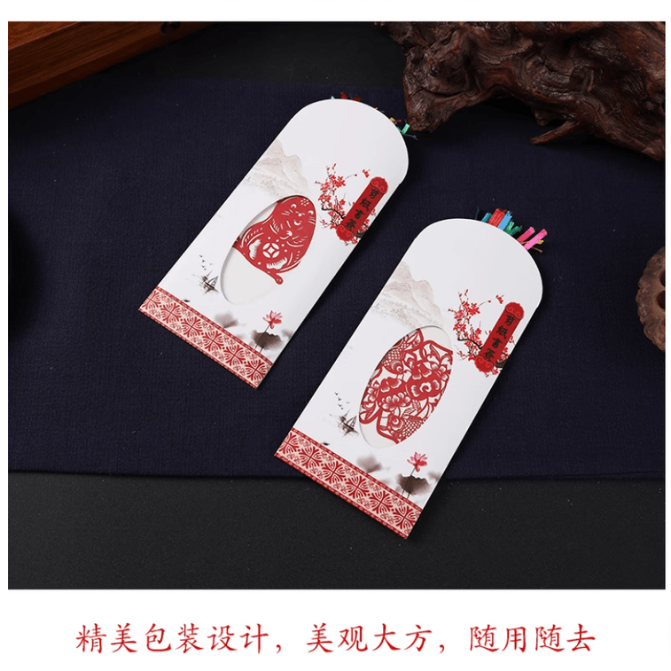 【中国直邮】特色脸谱剪纸书签 民俗工艺品 中华文化非遗礼品 12生肖 1套(12张) 9