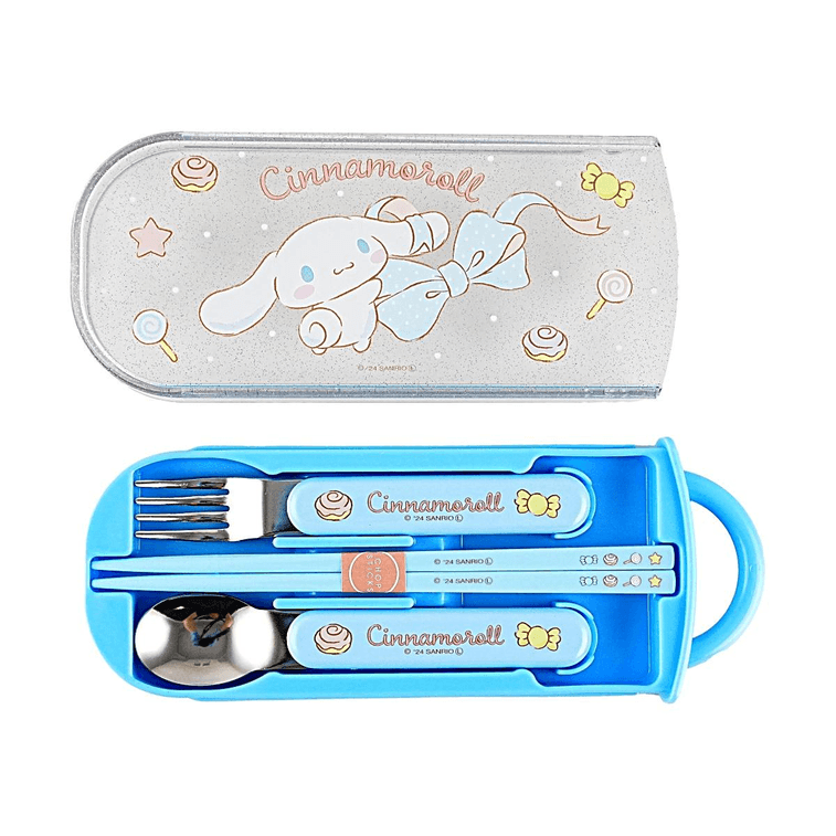 日本SKATER斯凯达 玉桂狗餐具三件套 儿童便携卡通餐具套装 丝带蓝 5