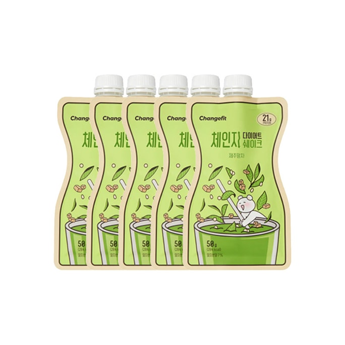 CHANGE FIT Diet Jeju Matcha On-The-Go Convenient Tasty and Fast Protein Shake 5 pack 50g per pack
