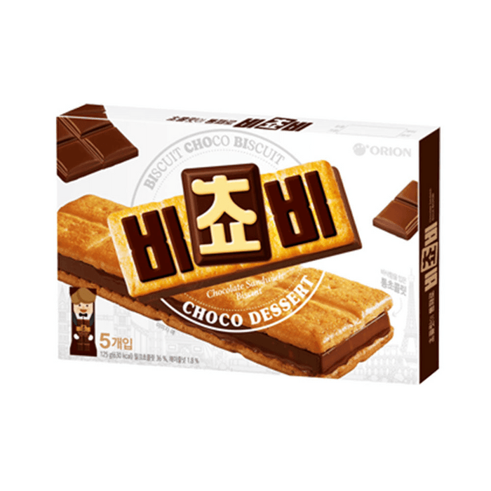 【한국 직배송】 한국 오리온 비쵸비 초콜릿 디저트 비스킷 125g