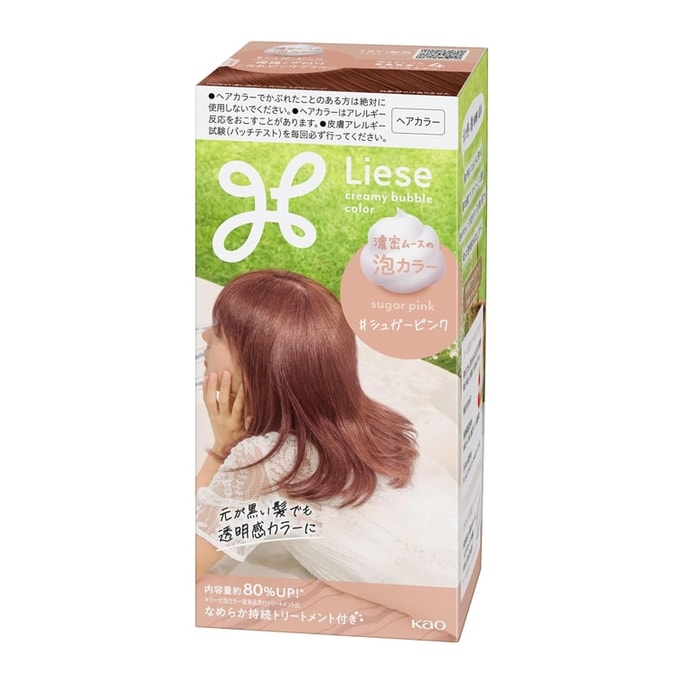 日本 KAO花王 Liese 泡沫染髮劑 糖粉色