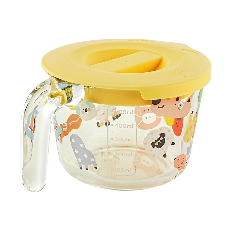 Tasse de petit-déjeuner avec couvercle et tasse à mesurer en verre graduée, tasse à lait colorée pour fête, 500 ml 7