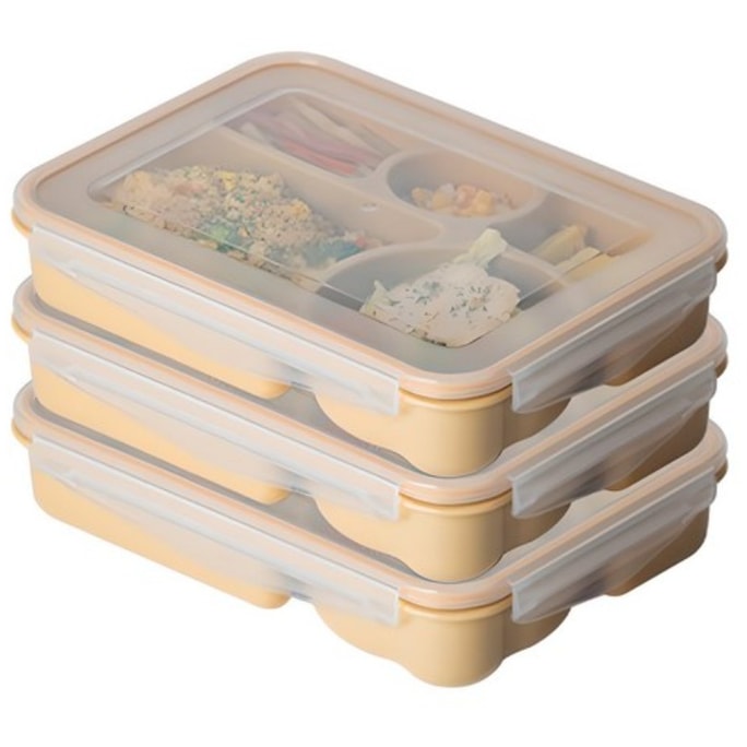 【韩国直邮】 韩国 Nanudam 其他(HOME)  Meal Prep 5-Compartment Airtight Lunch Box (Set of 3)