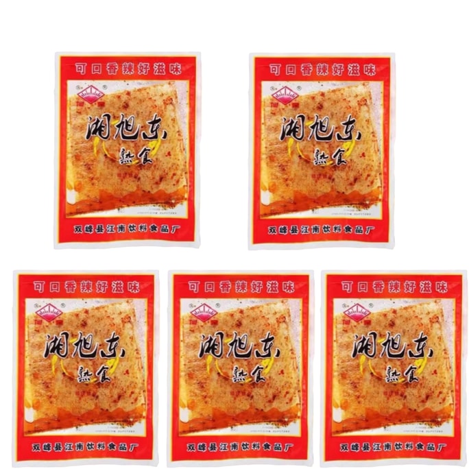 Xiao Bao Xudong Spicy and Salty Slices, Salty and Spicy Strips, Tofu Skin, Ready-to-Eat Snack, Hunan Specialty, Traditional Spicy Tofu Skin, 12g*5 packs