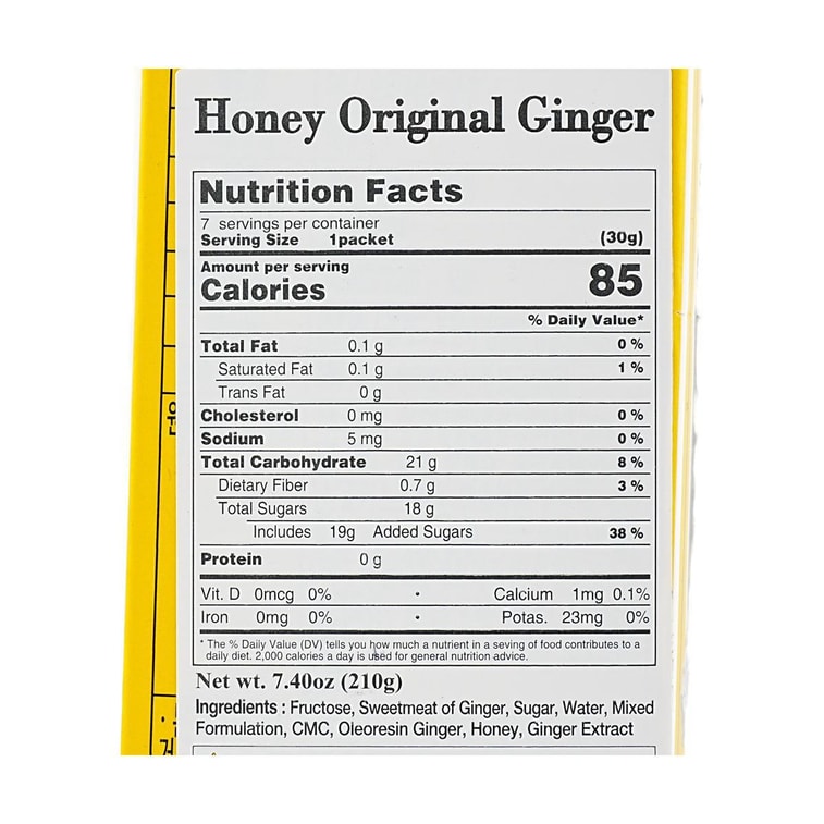 Honey Original Ginger Tea sticks 1.06 oz x 7 sticks 8