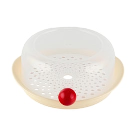 川岛屋 微波炉加热专用蒸笼 家用蒸包子热饭 17.5*8cm 米白