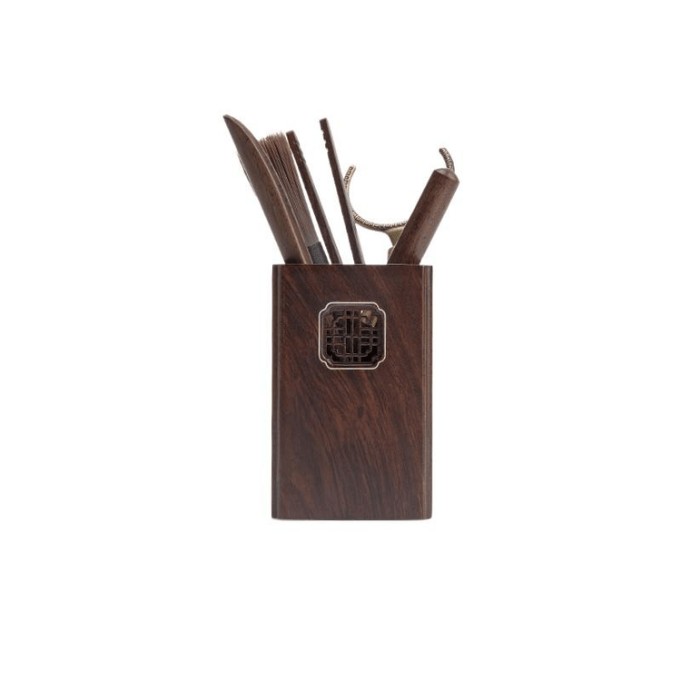 中国直送】南山先生 茶道六君子セット 茶道具 黒檀 6点セット - Yami