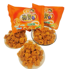 【中国直邮】 茉莉小铺 狗牙披萨卷锅巴烧烤味膨化休闲零食 童年回忆 20g*2包