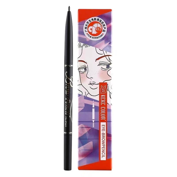 【年貨必備】卡奇色彩 卡其色菜眉筆 極細雙頭眉筆 防水持久不脫色 【自然毛流感】 #01深棕色適合偏棕色 栗色黑髮髮色群體