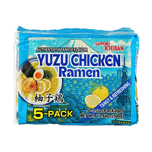 Authentic Japanese Flavor Yuzu Chicken Ramen with Artificial Flavor, 3.53 oz*5 Pack, 17.64 oz