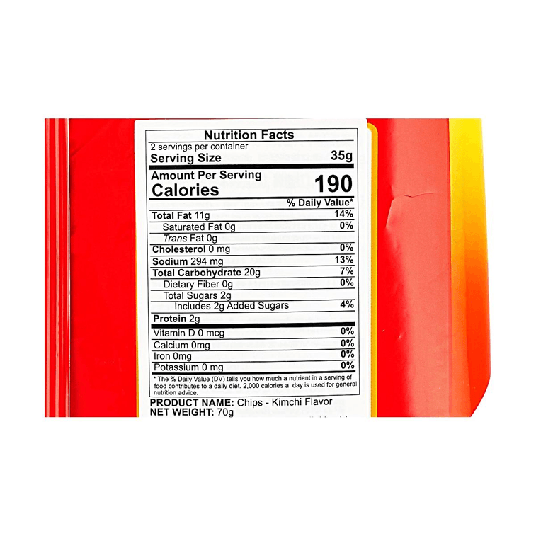 두툼한 감자칩 한국 김치맛 2.47oz【오리지널 슬라이스 감자】【바삭한 식감】 3