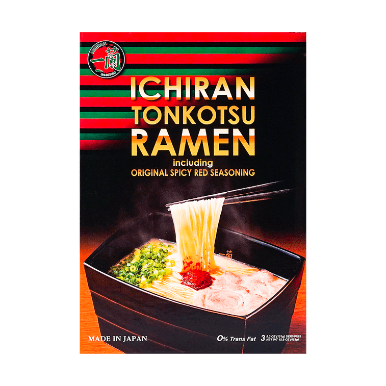 Japanese Ramen Hakata-Style Tonkotsu Flavor with Thin Noodles , Including Spicy Red Seasoning ,3 Servings, 13.6 oz 8