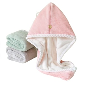 Dry Hair Cap Thick Double-Layer Absorbent Hair Towel Women's Bath Cap 1-Piece Pack