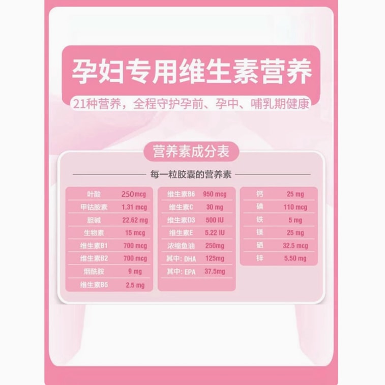 【香港直郵】 澳洲 Swisse 孕婦黃金素60粒|含葉酸+DHA+鐵|備孕/懷孕/哺乳三階段營養|0腥味易吞嚥 5