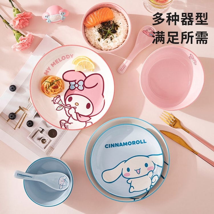 Sanrio Dinnerware Set - Home Serving Plates - Cute Ceramic Set