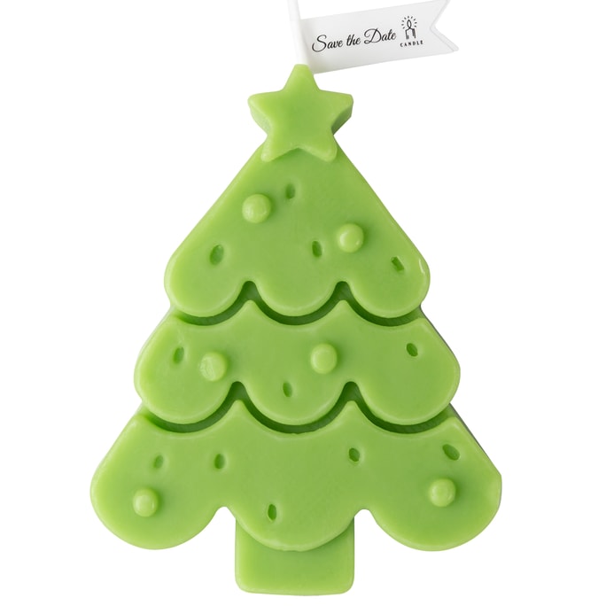 Christmas Tree Shape Scented Candle Rose Fragrance Olive Green