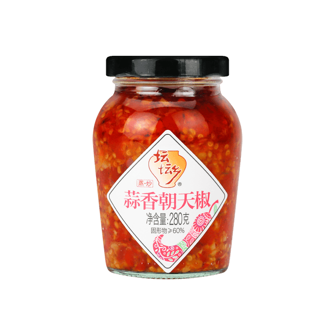 Garlic Chao Tian Pepper Chili Sauce, 9.87oz