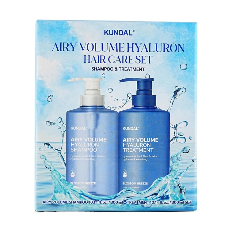 韓國KUNDAL 玻尿酸蓬鬆洗護 細軟塌適用 清爽控油 洗髮精300ml + 護髮素300ml 5