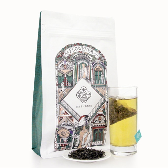Flowever Jasmine Snow Hair Tea (Xuehao) Loose Leaf Tea Bags, 105g, 30bags