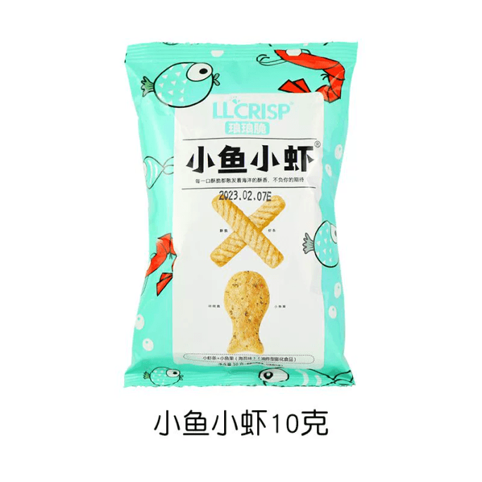 [중국에서 직접 우편 발송] 랑랑취 오징어는 새우, 작은 물고기, 작은 새우, 작은 게, 새우 조각, 새우 스트립, 간식, 선물 팩, 인터넷 연예인 간식, 작은 물고기, 작은 새우, 10g*5팩을 좋아합니다.