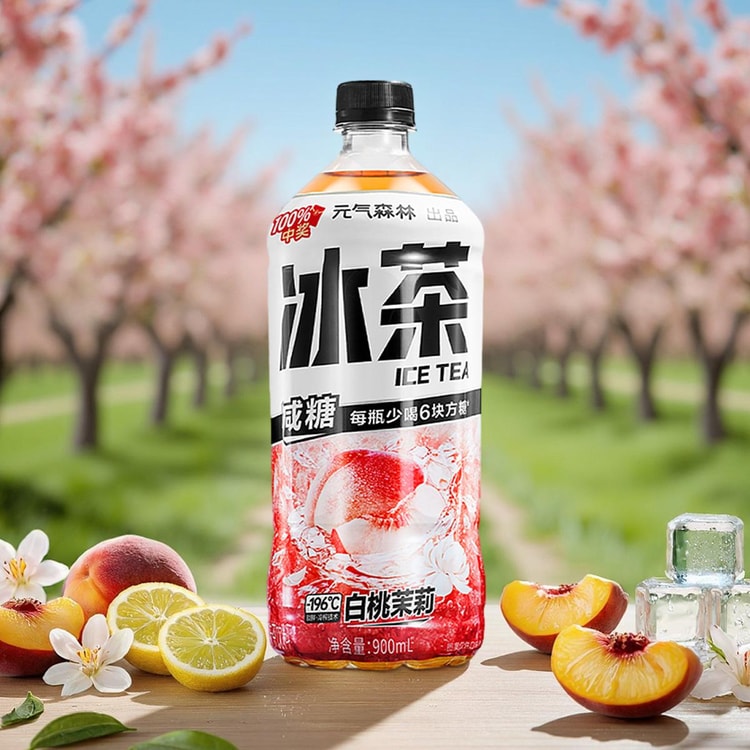 Chi Forest White Peach Jasmine Iced Tea Low Sugar, 30.43 fl oz