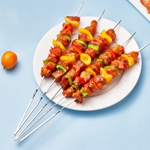 Stainless Steel BBQ Skewers, Reusable Metal Skewers for Grilling, 50pcs