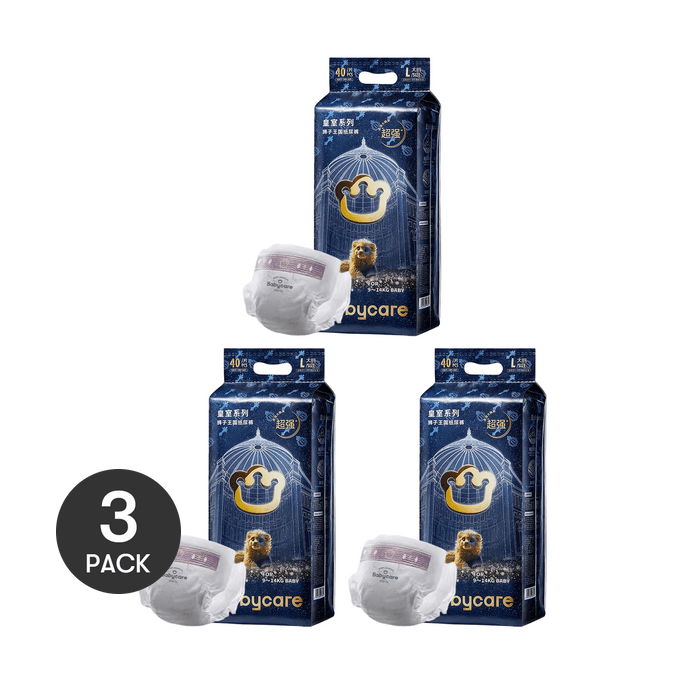 BC BABYCARE Diapers Waist Sticker Diapers Light and Large Absorption Size L 9-14KG 40pcs * 3 [3-Pack Value Pack]