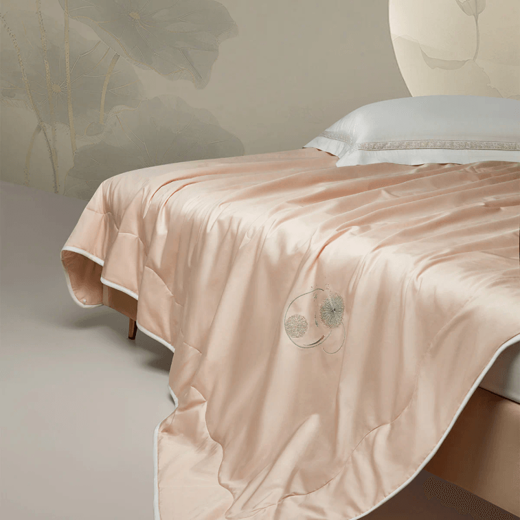 【中國直郵】羅萊家紡 竹露清荷 可水洗蠶絲四季被 220*250cm King size 11