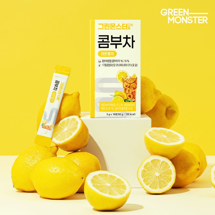 韓国 [グリーンモンスター] デトックスコンブチャ レモンブラックティー - 10袋 * 0.17オンス 4