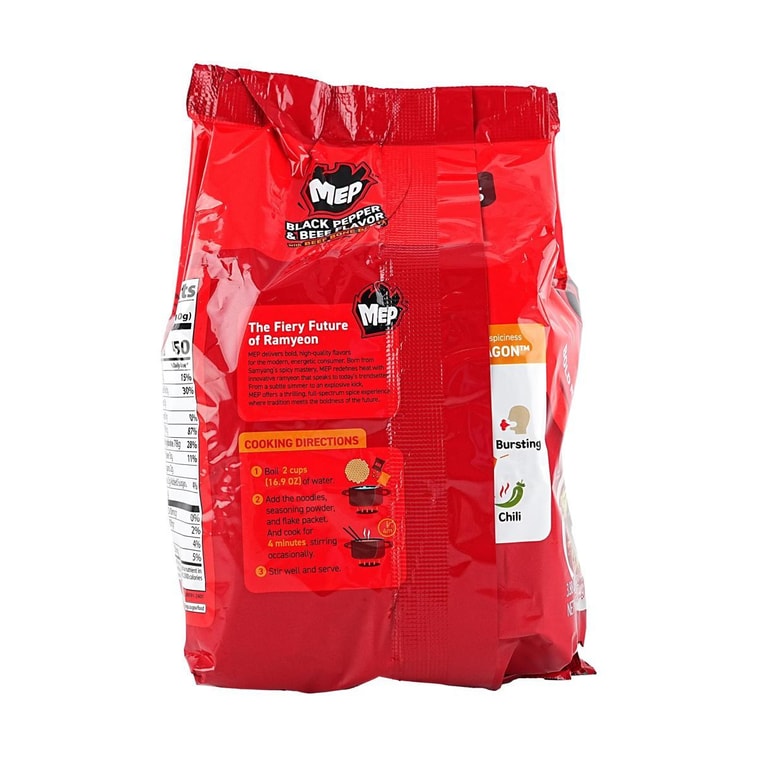 Mep Ramen ,Black Pepper and Beef Flavor Ramen, Multi, 4p , 15.52 oz 5