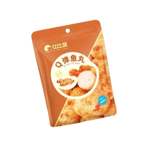 Fish Balls Q-Bouncy Fish Balls Spicy BBQ Ready-to-Eat Hong Kong Style Snack for Dorms 【BBQ Flavor】100g*1 Bag