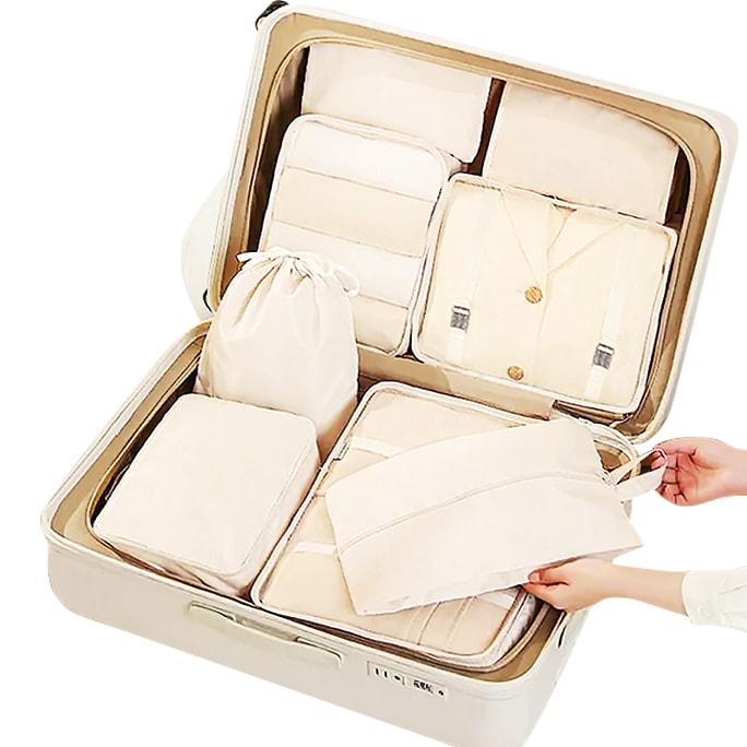 GREA의 7종 여행용 정리함 세트 [즉석 정리 마스터]는 소형/중형 메쉬 의류 가방, 속옷 가방, 신발 가방, 플랫 백, 화장품 가방(끈 조임식)으로 구성되어 있습니다. 방수 옥스퍼드 원단으로 제작되어 습기에 강하고 튼튼하며 내구성이 뛰어납니다. 손세탁 및 기계 세탁이 가능합니다. [출장 및 여행 시 옷, 신발, 양말, 속옷을 간편하게 정리할 수 있습니다!]