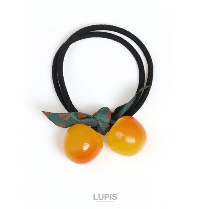 [일본 직배송] 루피스 도파민 과일 헤어 타이, 노란 체리 디자인 (1개)