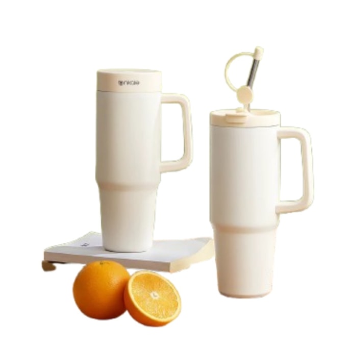 Juicer Blender Cup - Small, Wireless, Portable, Home Use, Fruit Smoothie & Juice Cup, Mini, Travel-Friendly, Off-White, 1-Pack