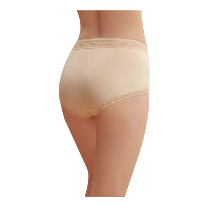[중국에서 온 다이렉트 메일] JINSANT 진산타 실크 하이 웨이스트 편안한 여성 속옷 엉덩이를 덮고 슬리밍 배 솔리드 컬러 복서 브리프 NZFBC206#자연 스킨 사이즈 M