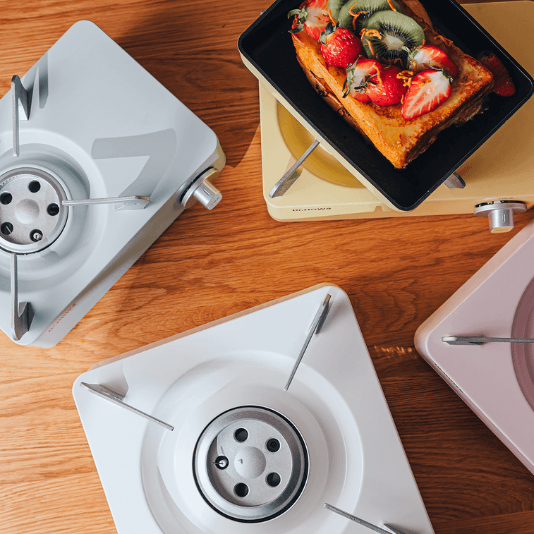 TWINKLE 미니 캠핑 스토브 버너 (휴대 케이스 포함), 레몬색 [8온스 부탄 연료 용기용] 3