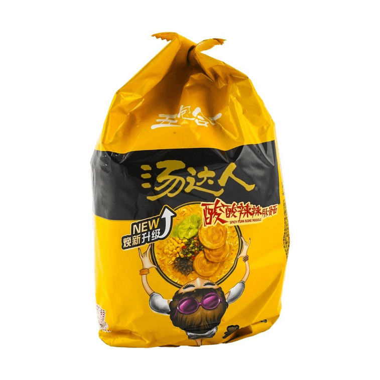 台湾统一 汤达人方便面 酸酸辣辣豚骨味 五连包 650g 包装随机发送 4