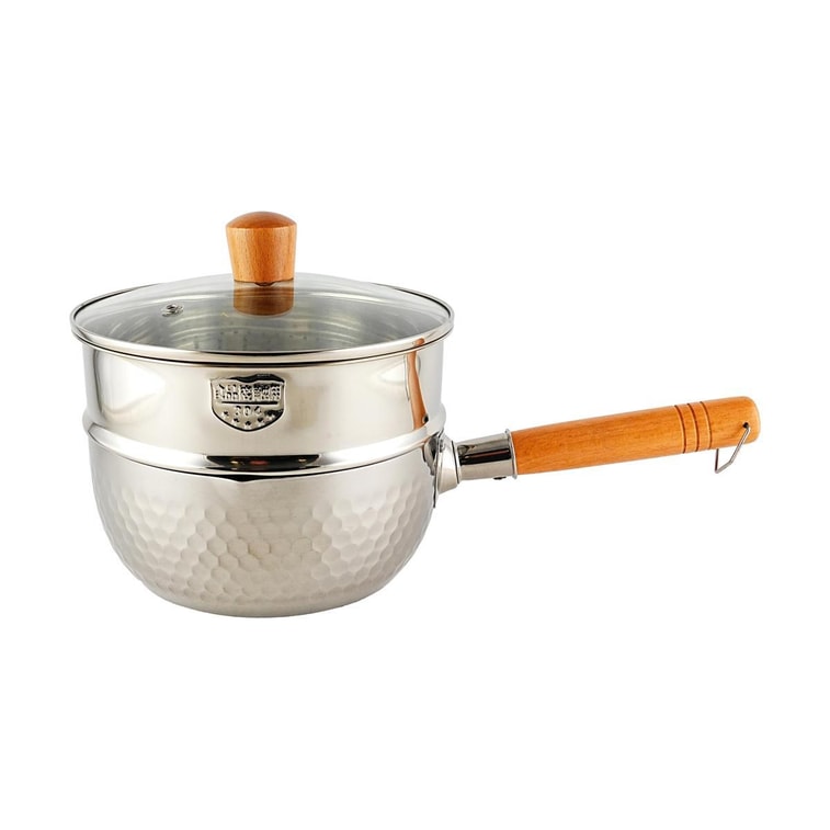 YANOSAKU Japonais Yano Works Pot Yukihira en Acier Inoxydable Martelé Japonais Pot Individuel Cuisson et Vapeur Double 6