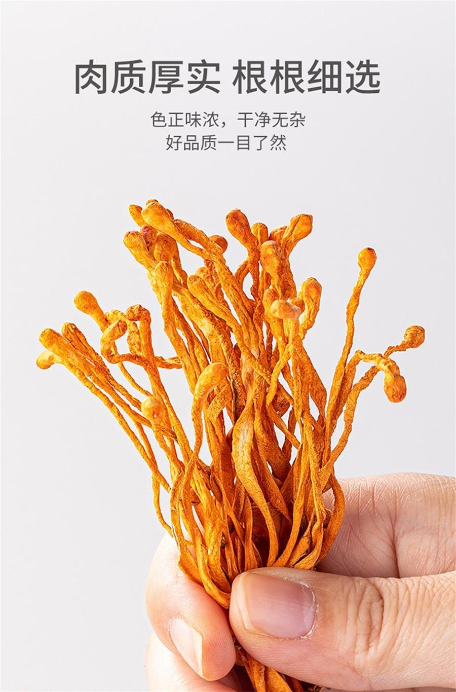 【中国直邮】 方家铺子 蛹虫草 虫草花干货煲汤家用食材炖汤料五星中华老字号 50g罐