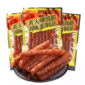Spicy Chicken Tendon Strips, Spicy Gluten Sticks, Noodles, Nostalgic Childhood Popular Mala Snacks, Specialty, 18g*10 packs